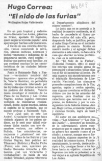 Hugo Correa, "El nido de las furias"