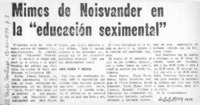 Mimos de Noisvander en la "educación seximental"  [artículo] Pato