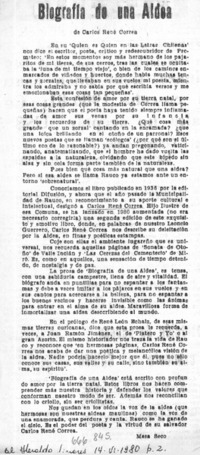 Biografía de una aldea  [artículo] Mesa Seco.