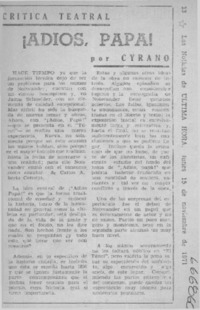 Adiós papá!  [artículo] Cyrano.