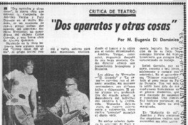 Dos aparatos y otras cosas"  [artículo] M. Eugenia Di Doménico.