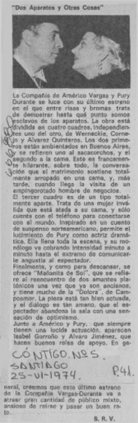 Dos aparatos y otras cosas"  [artículo] S. R. V.