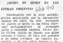 Quien es quien en las letras chilenas?  [artículo] Federico Tatter.