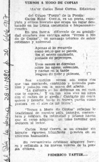 Versos a modo de coplas  [artículo] Federico Tatter.