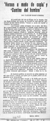 Versos a modo de coplas" y "camino del hombre"  [artículo] Mesa Seco.
