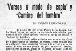Versos a modo de coplas" y "camino del hombre"  [artículo] Mesa Seco.