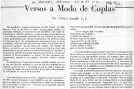 Versos a modo de coplas  [artículo] Alberto Arraño S.J.