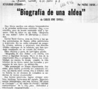 Biografía de una aldea  [artículo] Matías Rafide.