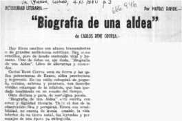 Biografía de una aldea  [artículo] Matías Rafide.