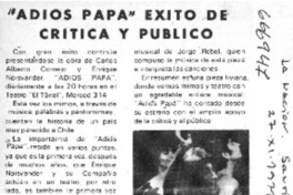 Adiós papá" exito de crítica y público.  [artículo]