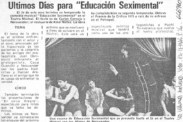 Ultimos días para "Educación seximental".  [artículo]