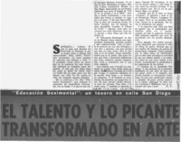 El talento y lo picante transformado en arte  [artículo] G. V.