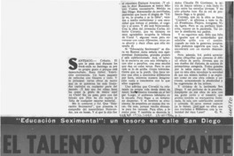 El talento y lo picante transformado en arte  [artículo] G. V.