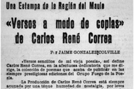 Versos a modo de coplas", de Carlos René Correa