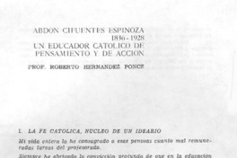Abdón Cifuentes Espinoza 1836-1928, un educador católico de pensamiento y de acción