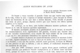 Algún recuerdo de ayer.