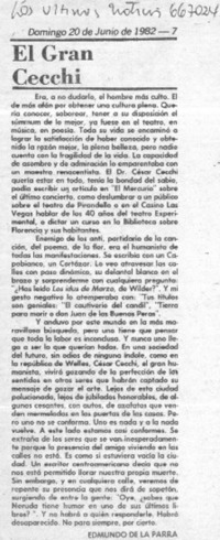 El gran Cecchi  [artículo] Edmundo de la Parra.