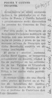 Poesía y cuento infantil.