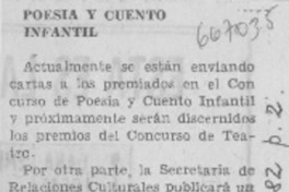 Poesía y cuento infantil.