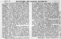 Antología del cuento moderno  [artículo] Wellington Rojas Valdebenito.