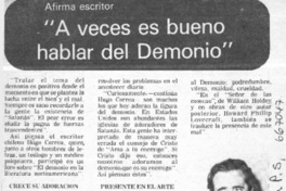 "A veces es bueno hablar del demonio"  [artículo]
