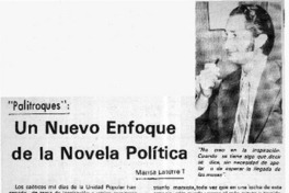 Un Nuevo enfoque de la novela política  [artículo] Marisa Latorre T.