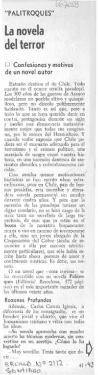 La Novela del terror : [Entrevista]