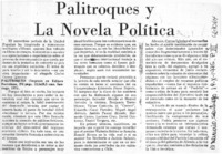 Palitroques y la novela política.  [artículo]