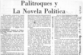 Palitroques y la novela política.  [artículo]
