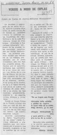 Versos a modo de coplas