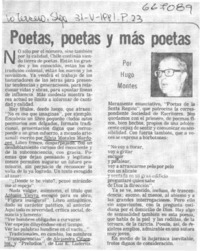 Poetas, poetas y más poetas  [artículo] Hugo Montes.