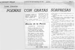 Poemas con gratas sorpresas  [artículo] Carlos R. Ibacache I.