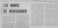 Los mimos de Noisvander  [artículo] Ana Helfant.