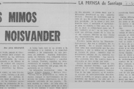 Los mimos de Noisvander  [artículo] Ana Helfant.