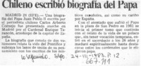 Chileno escribió biografía del Papa.  [artículo]
