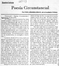 Poesía circunstancial  [artículo] Fidel Araneda Bravo.