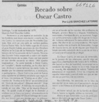 Recado sobre Oscar Castro