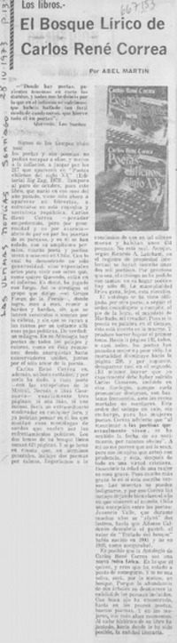 El bosque lírico de Carlos René Correa