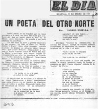 Un Poeta del otro norte  [artículo] Andrés Sabella.
