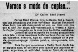 Versos a modo de coplas...