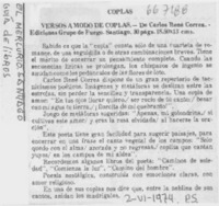 Versos a modo de coplas.