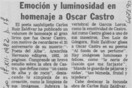 Emoción y luminosidad en homenaje a Oscar Castro.