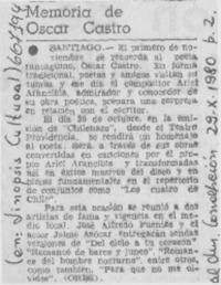 Memoria de Oscar Castro.