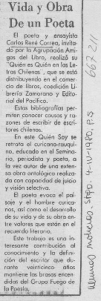 Vida y obra de un poeta.