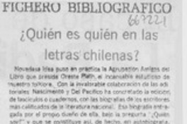 ¿Quién es quién en la letras chilenas?