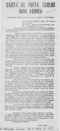 Carta al poeta Carlos René Correa