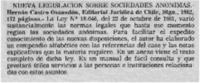 Nueva legislación sobre sociedades anónimas.