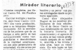 Mirador literario  [artículo] Hugo Rolando Cortés.