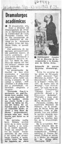 Dramaturgos académicos.  [artículo]