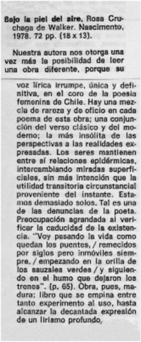 Bajo la piel del aire.